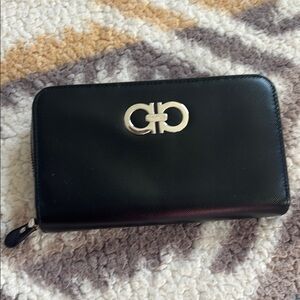 Salvatore Ferragamo Black Leather Wallet